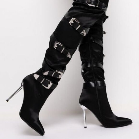 AZALEA WANG MADE TO  LAST STILETTO BOOT IN BLACK - Picture 1 of 10